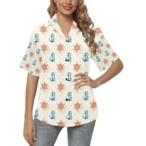 All-Print Womens V-Neck Hawaiian Shirt