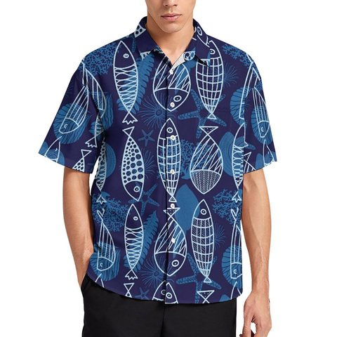 Mens Cotton Short Sleeve Shirt with Pocket