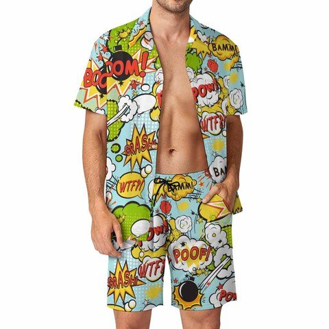 Mens Breathable All-Over-Print Casual Shirt