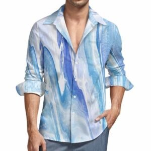 Mens Full Sleeve Anti-Shrink Printed Woven Shirt
