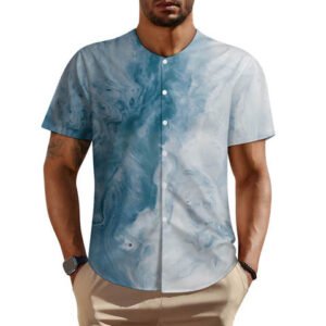 Mens Casual All-Over-Print Woven Shirt