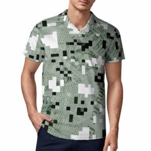 Mens Crinkle Short Sleeve Single-Breasted Shirt